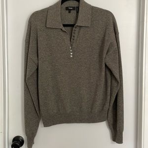 Theory Cashmere Polo Sweater NWT Sz L